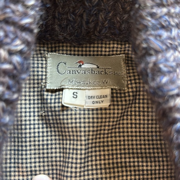 Vtg Canvasbacks mixed media sweater blazer. - Picture 2 of 6